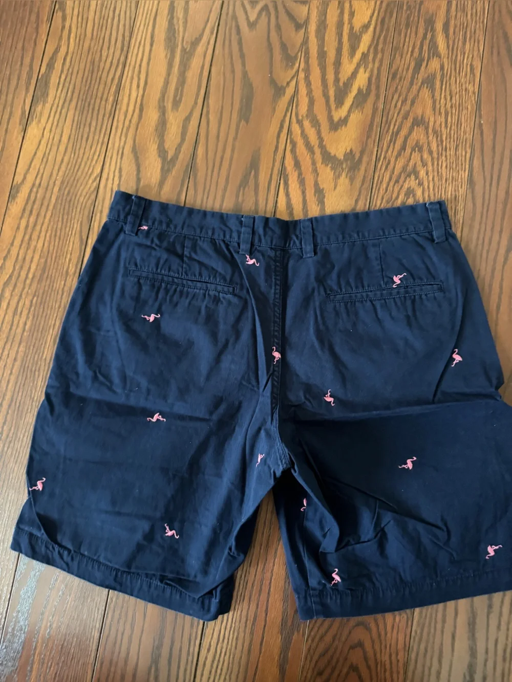 GAP Navy Shorts with Pink Flamingo Embroidery